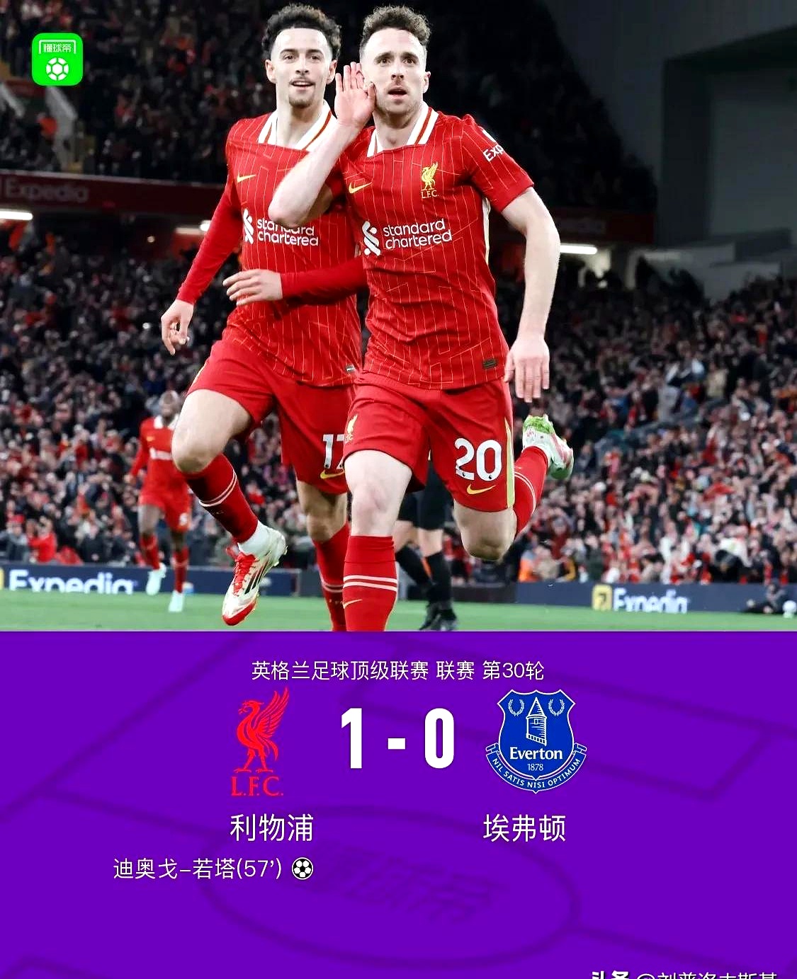利物浦击败伯恩利，保持领先优势